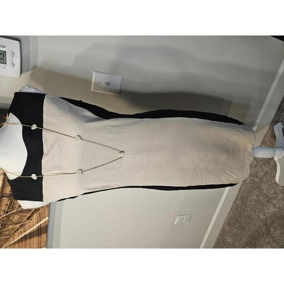 Doncaster Elegant Two-Tone Sleeveless Dress - Picture 1 of 11